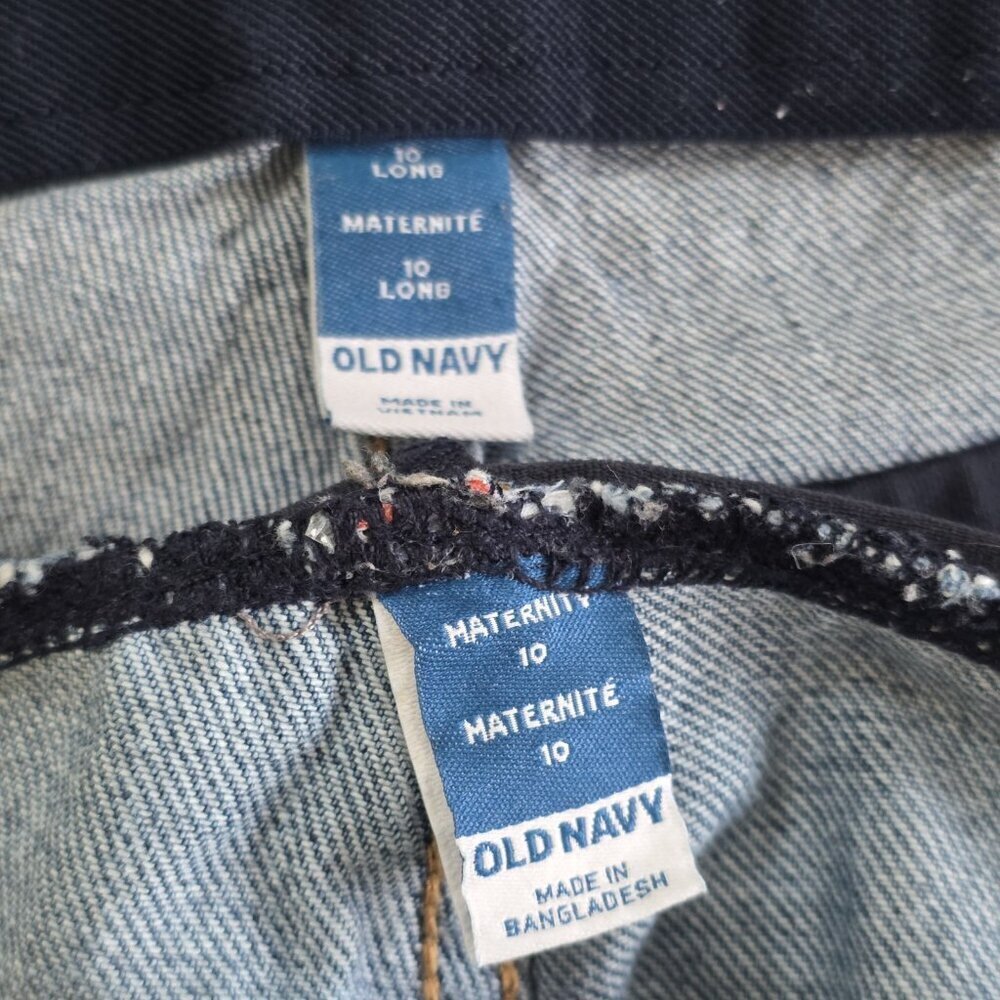 Old Navy Maternity Jean Women 10 / 10L Blue Taper High Rise Cropped Cotton Denim - Picture 3 of 16